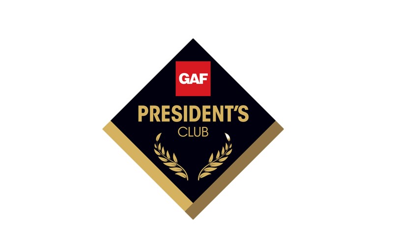 GAF President's Club award — certified roofing contractor in Columbus Ohio