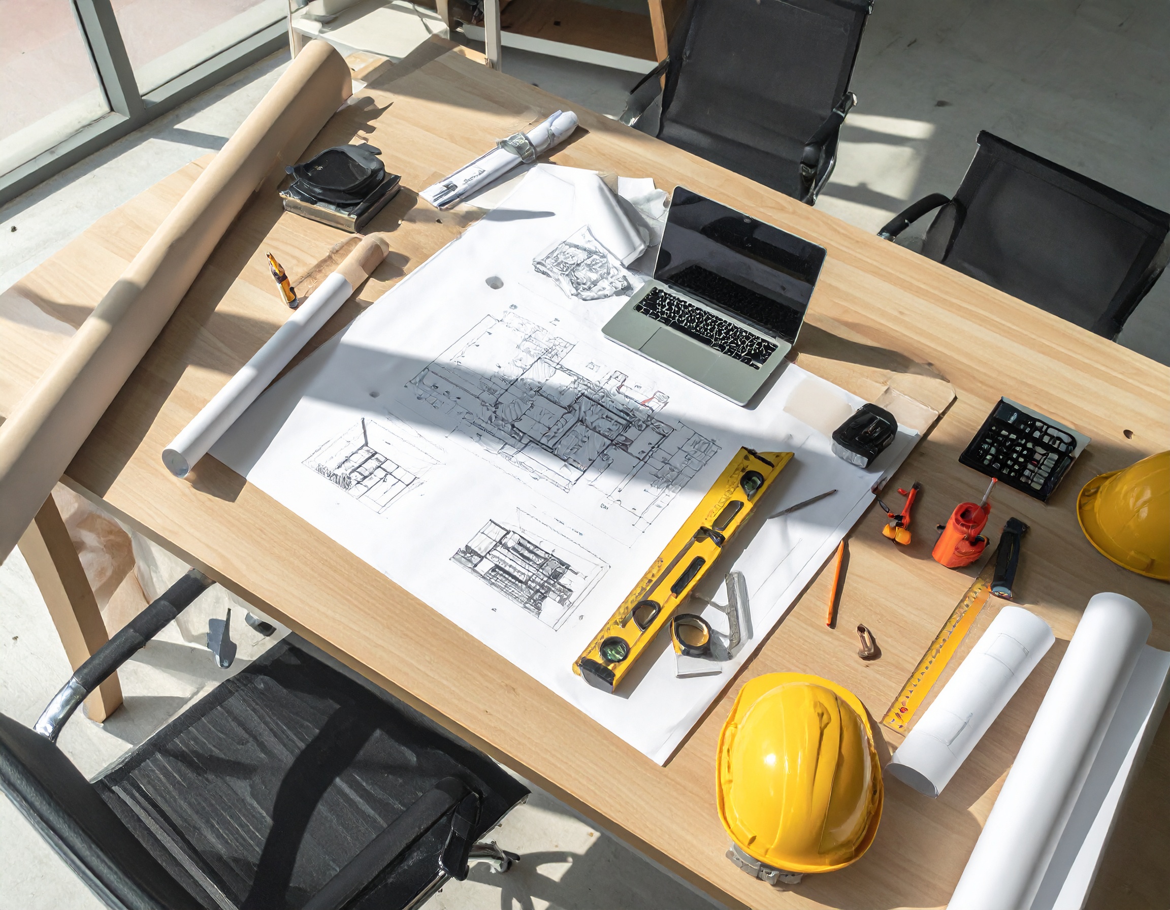 Commercial project blueprints and planning