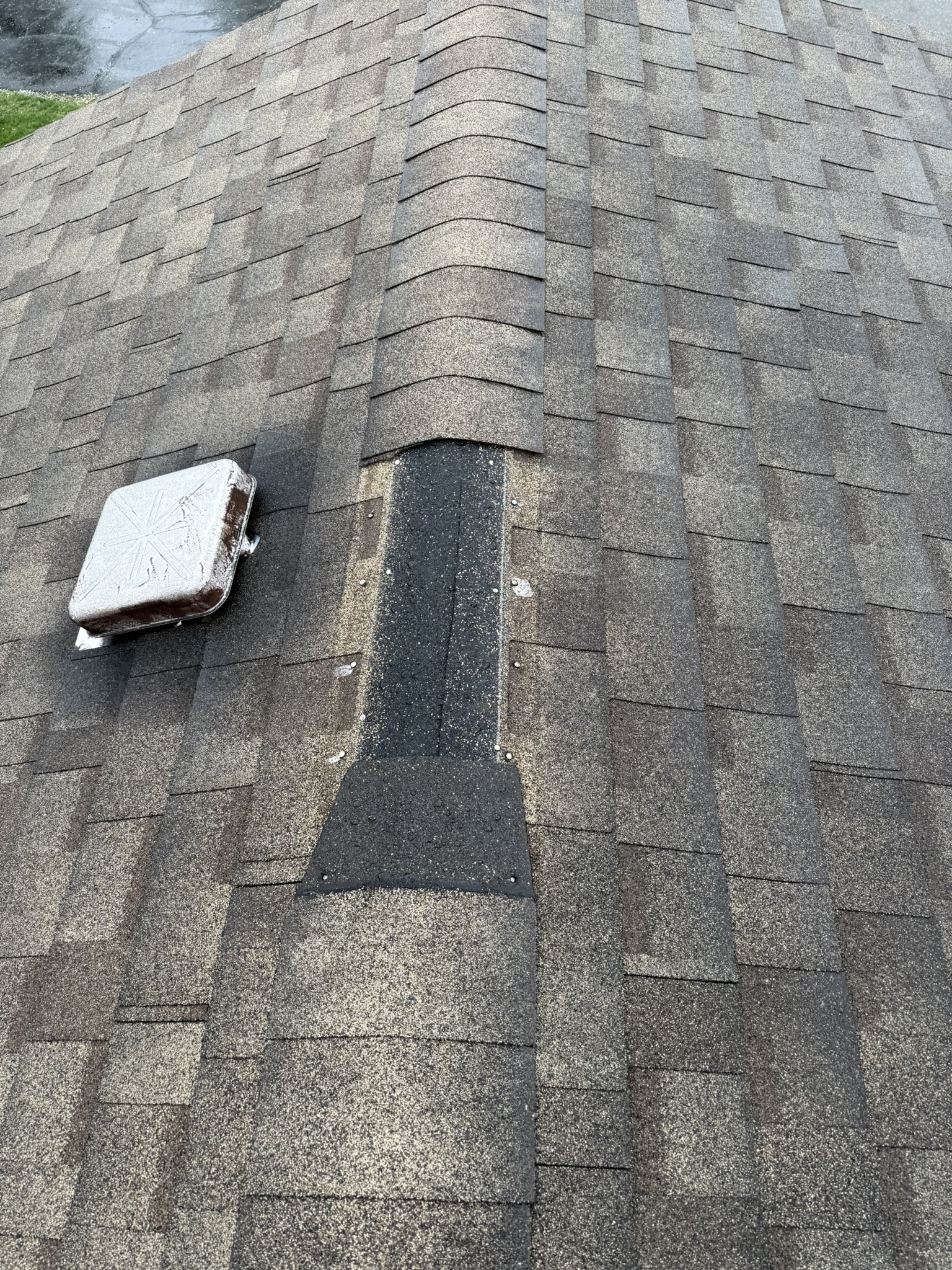 Roof damage showing visible problems