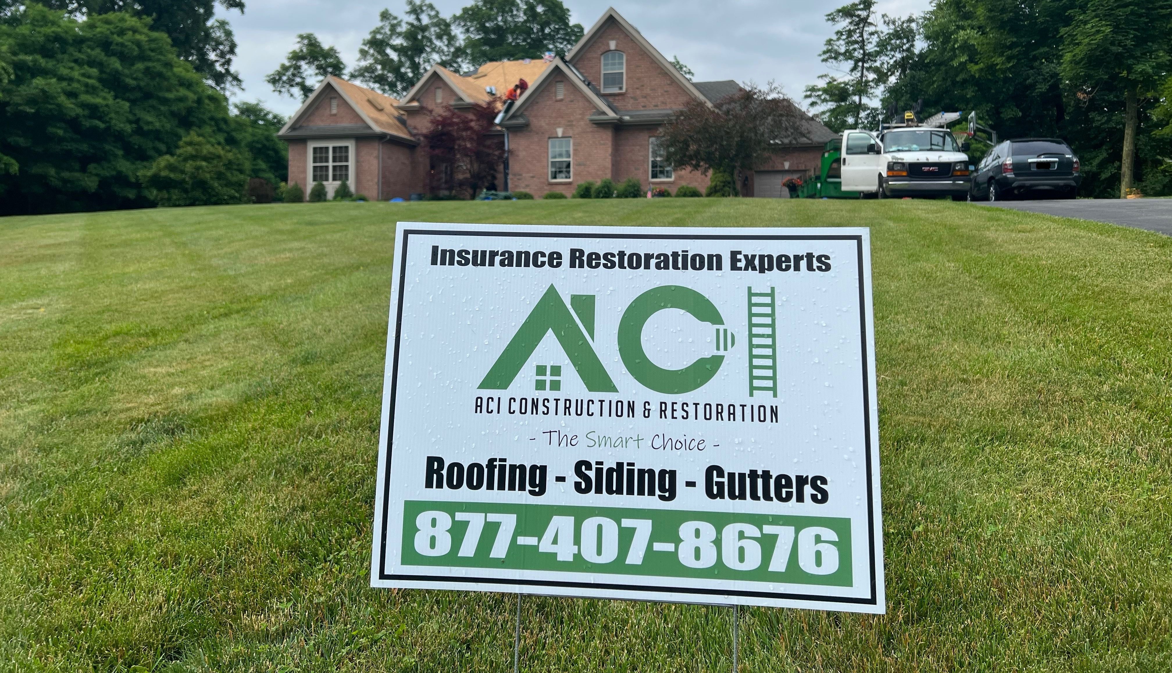 Roof replacement in progress